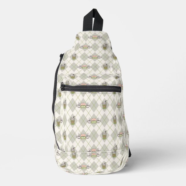 FRIENDS™  | Central Perk Argyle Pattern Sling Bag (Front)