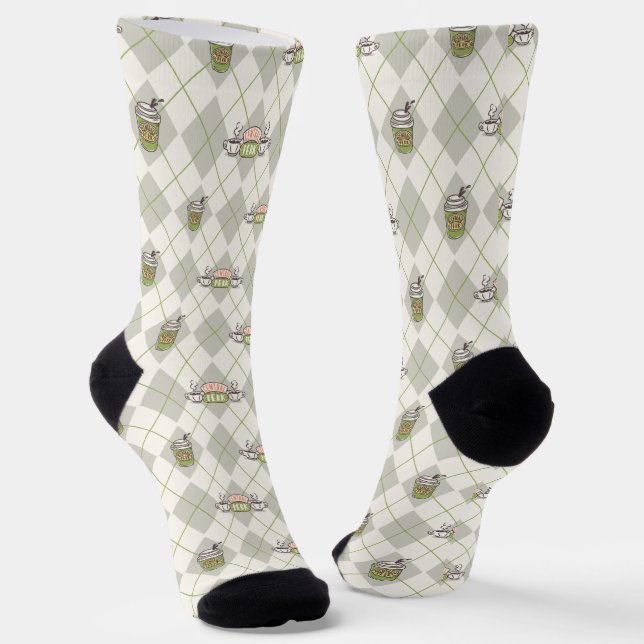 FRIENDS™  | Central Perk Argyle Pattern Socks (Angled)