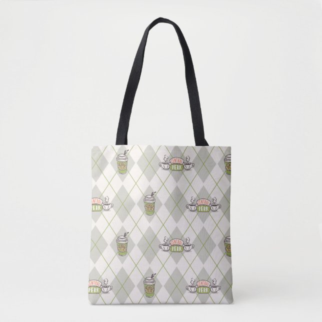 FRIENDS™  | Central Perk Argyle Pattern Tote Bag (Front)