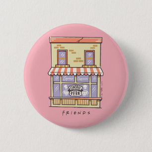 FRIENDS™   Central Perk Cartoon Coffee Shop 2 Inch Round Button