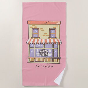 FRIENDS™   Central Perk Cartoon Coffee Shop Beach Towel