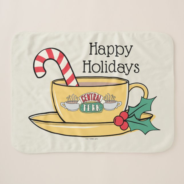 FRIENDS™ | Central Perk Holiday Mug Sherpa Blanket (Front (Horizontal))