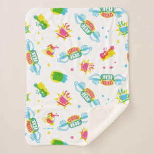 FRIENDS™   Central Perk Neon Pattern Sherpa Blanket