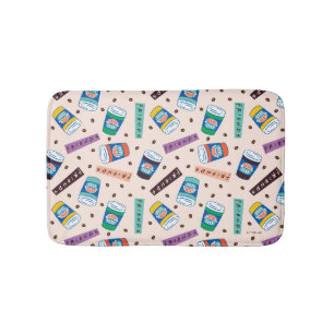 FRIENDS™   Central Perk Vibrant Coffee Pattern Bath Mat