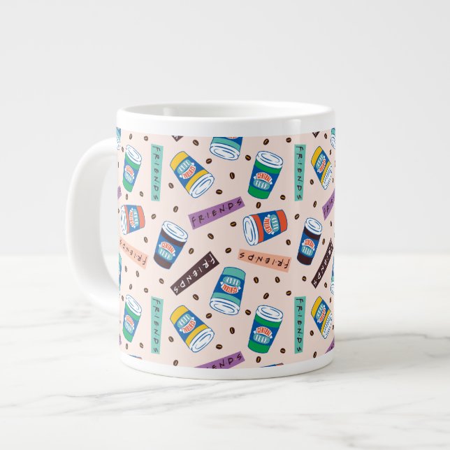 FRIENDS™ | Central Perk Vibrant Coffee Pattern Large Coffee Mug (Front Left)
