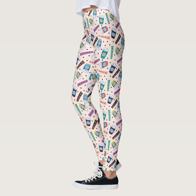 FRIENDS™ | Central Perk Vibrant Coffee Pattern Leggings (Left)