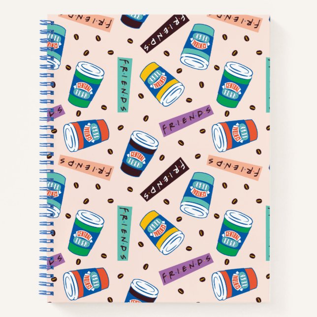FRIENDS™ | Central Perk Vibrant Coffee Pattern Notebook (Front)