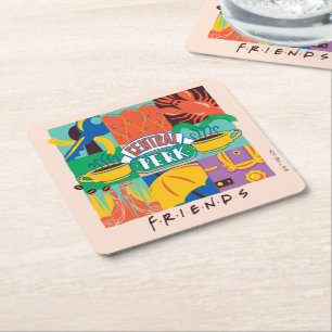 FRIENDS™ Central Perk Vibrant Graphic Square Paper Coaster
