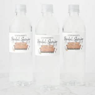 FRIENDS™ Central Perk Watercolor Bridal Shower Water Bottle Label