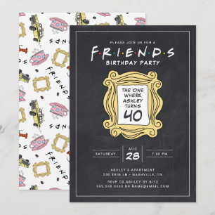 FRIENDS™   Chalkboard 40th Birthday Invitation