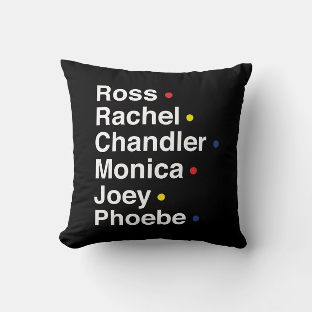 FRIENDS™ | Character Names Throw Pillow (Front)