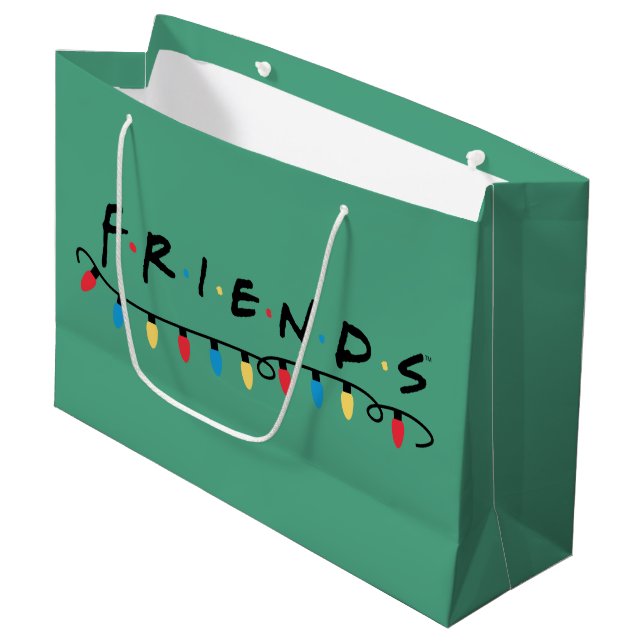 FRIENDS™ | Christmas Lights Logo Large Gift Bag (Front Angled)