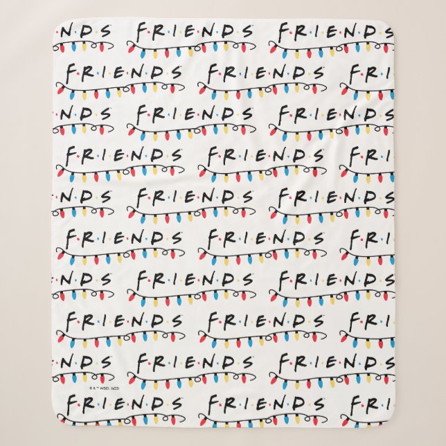 FRIENDS™ | Christmas Lights Logo Sherpa Blanket (Front)