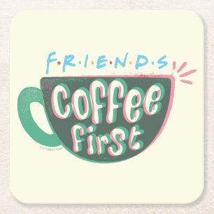 FRIENDS™   Coffee First Square Paper Coaster