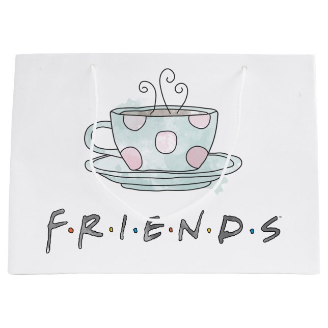 FRIENDS™ | Coffee Mug Watercolor Large Gift Bag (Front)