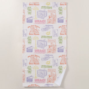 FRIENDS™ Colorful Quotes Pattern Beach Towel