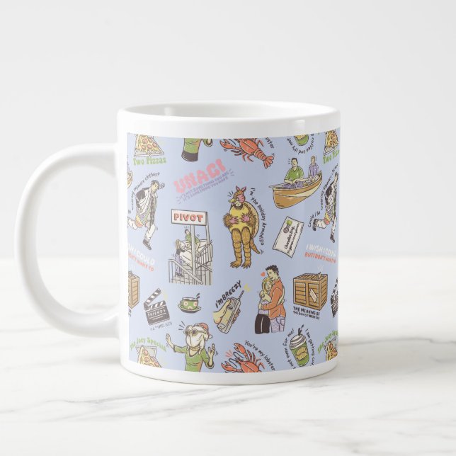 FRIENDS™ Colourful Cartoon Pattern Large Coffee Mug (Left)