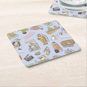 FRIENDS™ Colourful Cartoon Pattern Square Paper Coaster
