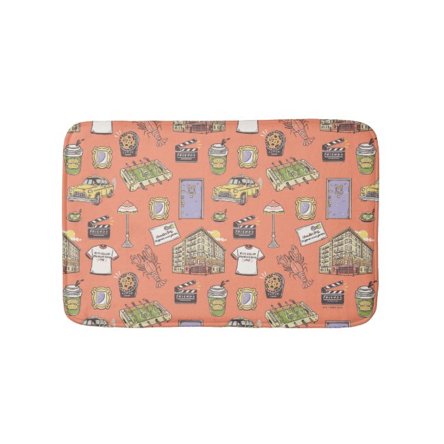 FRIENDS™ Colourful Icons Pattern Bath Mat (Front)