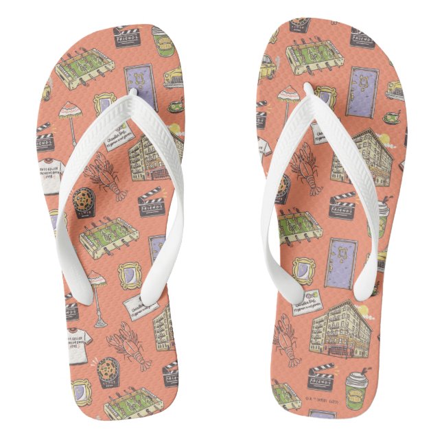 FRIENDS™ Colourful Icons Pattern Flip Flops (Footbed)