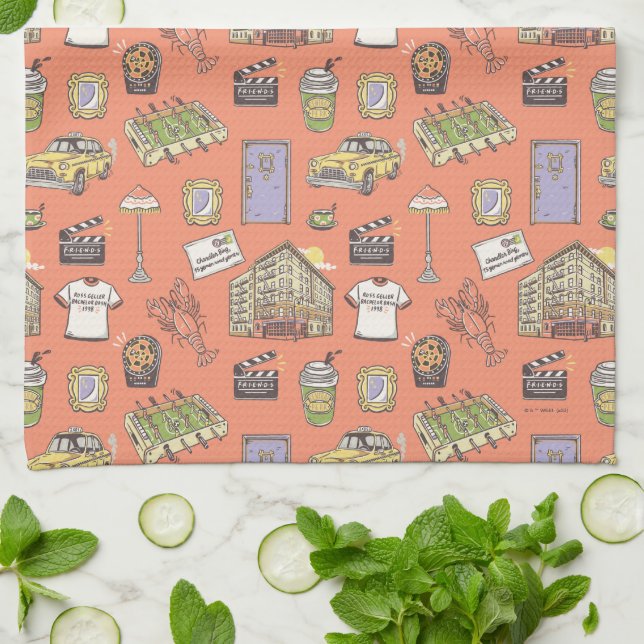 FRIENDS™ Colourful Icons Pattern Kitchen Towel (Folded)