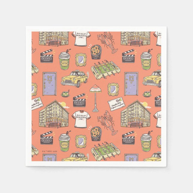 FRIENDS™ Colourful Icons Pattern Napkin (Front)