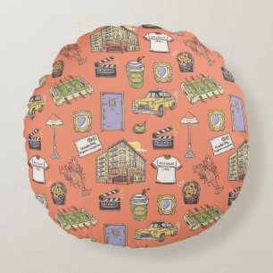 FRIENDS™ Colourful Icons Pattern Round Pillow