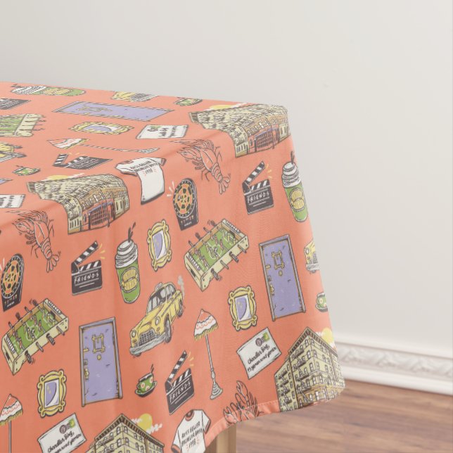 FRIENDS™ Colourful Icons Pattern Tablecloth (In Situ)