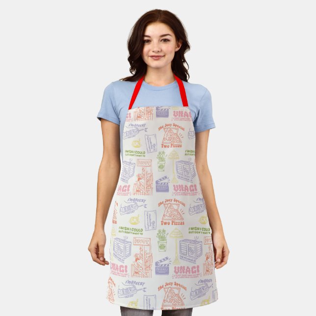 FRIENDS™ Colourful Quotes Pattern Apron (Worn)