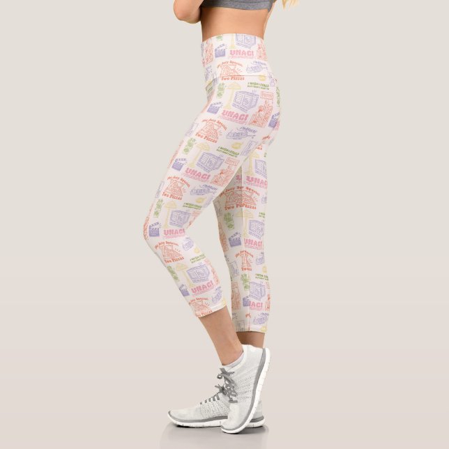 FRIENDS™ Colourful Quotes Pattern Capri Leggings (Left)