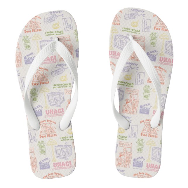 FRIENDS™ Colourful Quotes Pattern Flip Flops (Footbed)