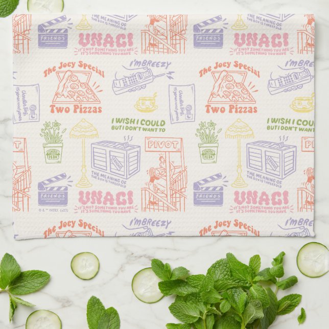 FRIENDS™ Colourful Quotes Pattern Kitchen Towel (Folded)