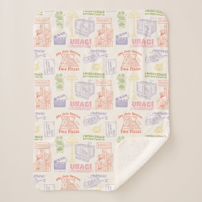 FRIENDS™ Colourful Quotes Pattern Sherpa Blanket (Front)