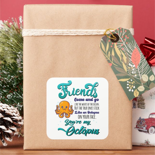 Friends Come and Go Like The Waves Of The Ocean Square Sticker (Holiday)