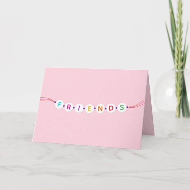 Friends cute friendship bracelet pink Valentine's Invitation (Front)