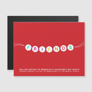 Friends cute friendship bracelet red Valentine's Magnetic Invitation