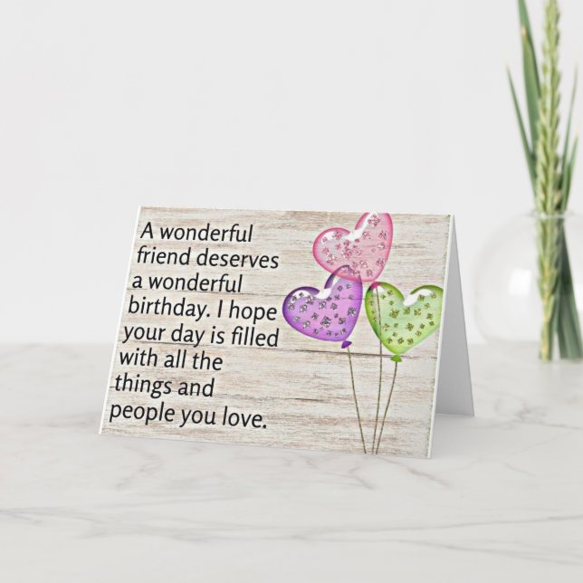 **FRIEND'S DESERVE A VERY HAPPY BIRTHDAY** CARD (Front)