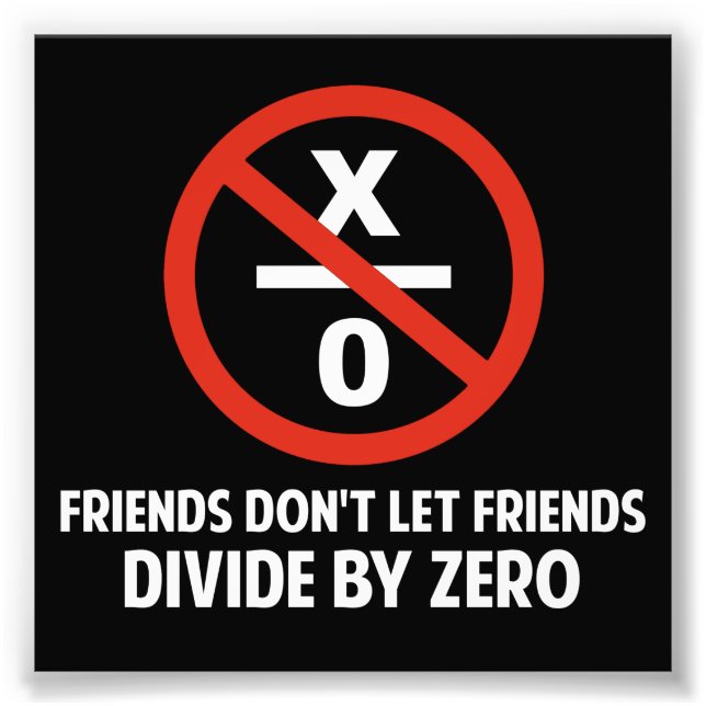 Friends Don't Divide by Zero Photo Print (Front)