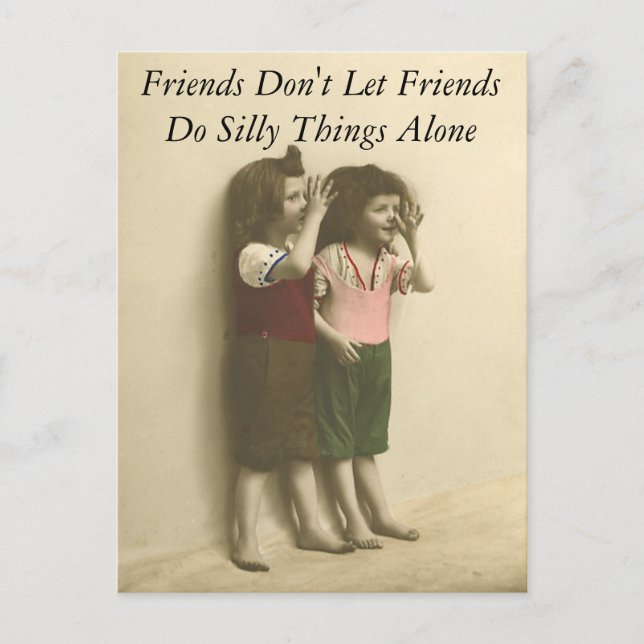 Friends Don't Let Friends Do Silly Things Alone Postcard (Front)