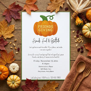 Friends, Food, and Gratitude Friendsgiving Party  Invitation