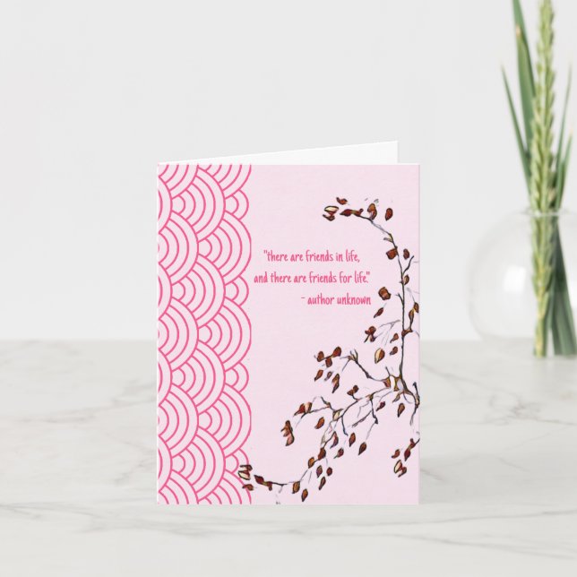 Friends for Life Japanese Inspired Blank Greeting Card (Front)