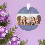 Friends for life photo dusty blue names<br><div class="desc">A gift for your best friend(s) for birthdays,  Christmas or a special event. Text: Friends for Life,  written with a trendy hand lettered style script. Personalize and use your own photo and names. A trendy dark blue coloured background.</div>
