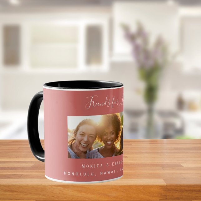 Friends for life photo names brown red mug (Creator Uploaded)