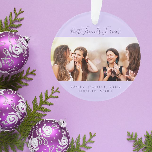 Friends for life photo violet names keepsake ornament (Creator Uploaded)
