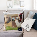 Friends forever boy dog child photo throw pillow<br><div class="desc">Personalize and add your own photo of your family pet.  Landscape sized.  With text overlay: Best friends forever.  White text.</div>
