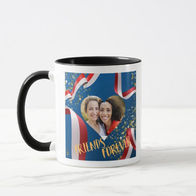Friends Forever Custom Photo Coffee Mug (Left)