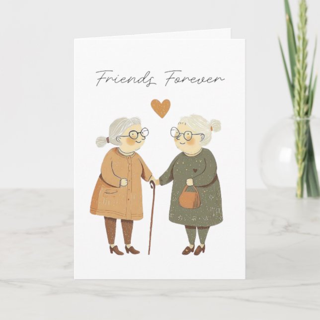 Friends Forever Folded Greeting Card (Front)