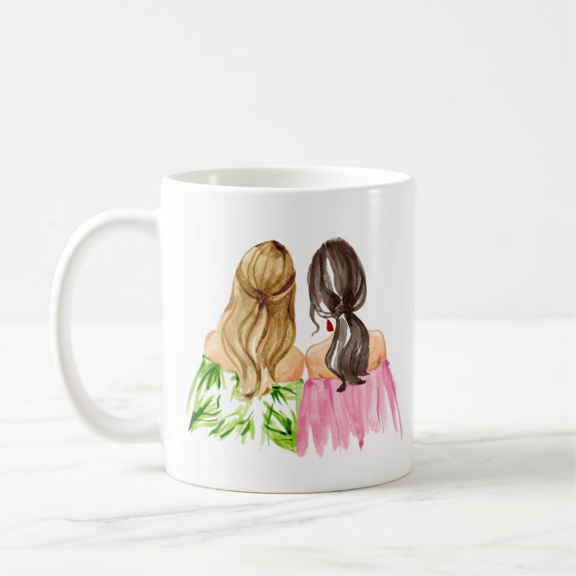 Friends Forever Gift Mug Blonde and Brunette (Left)