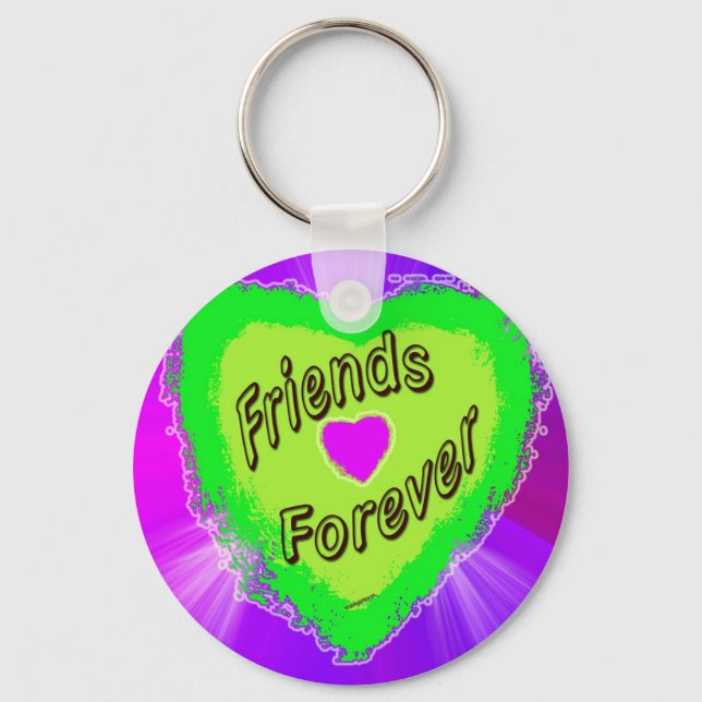Friends forever Green Heart Keychain (Front)