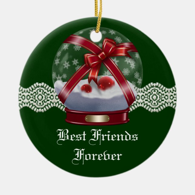Friends Forever Heart Christmas Ornament (Front)